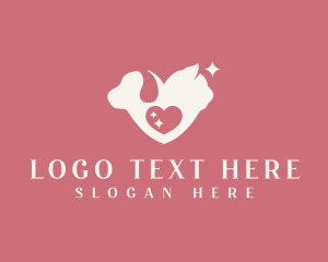 Dog Cat Heart logo design