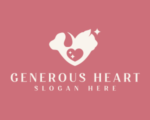 Dog Cat Heart logo design