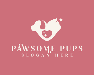 Dog Cat Heart logo design