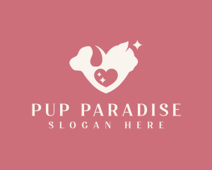 Dog Cat Heart logo design