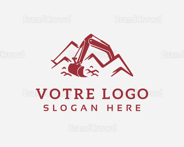 Mountain Backhoe Machine Logo