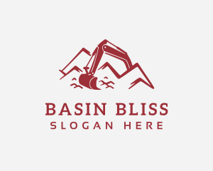 Mountain Backhoe Machine logo design