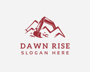 Mountain Backhoe Machine logo design