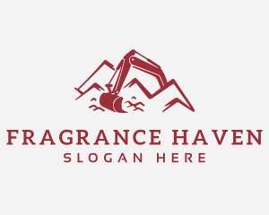 Mountain Backhoe Machine logo design