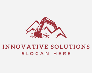 Mountain Backhoe Machine logo design