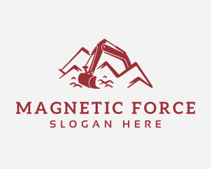 Mountain Backhoe Machine logo design