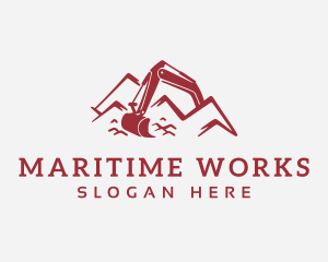 Mountain Backhoe Machine logo design