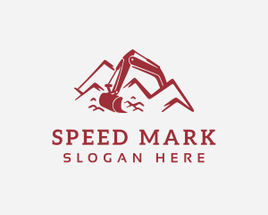 Mountain Backhoe Machine logo design