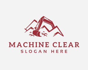 Mountain Backhoe Machine logo design