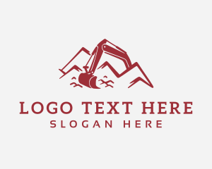 Worker - Mountain Backhoe Machine logo design