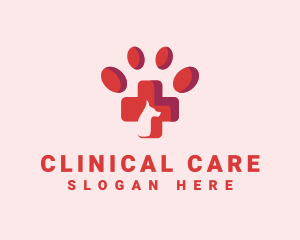 Pet Dog Paw Veterinary logo design