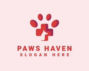 Pet Dog Paw Veterinary logo design