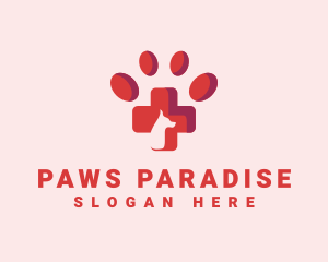 Pet Dog Paw Veterinary logo design