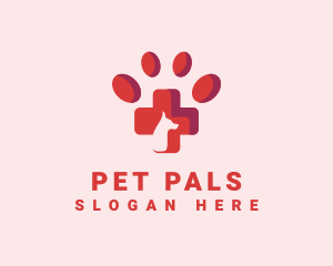 Pet Dog Paw Veterinary logo design