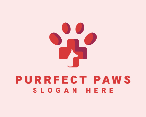 Pet Dog Paw Veterinary logo design