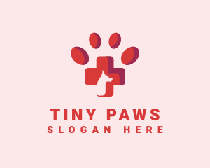 Pet Dog Paw Veterinary logo design