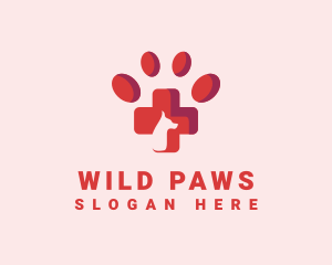 Pet Dog Paw Veterinary logo design