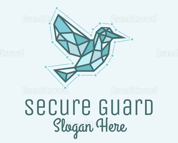 Blue Geometric Bird Logo