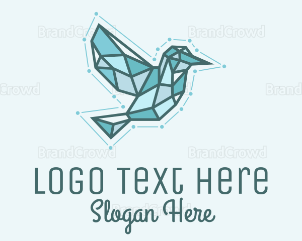 Blue Geometric Bird Logo