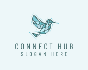 Blue Geometric Bird logo design