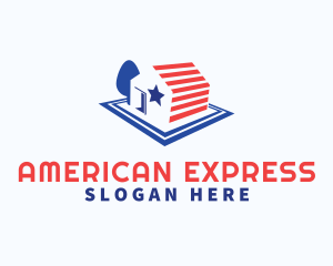 USA Flag House logo design