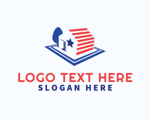 Election - USA Flag House logo design