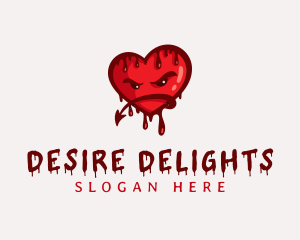 Lust - Bloody Demon Heart logo design