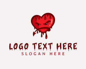 Lust - Bloody Demon Heart logo design