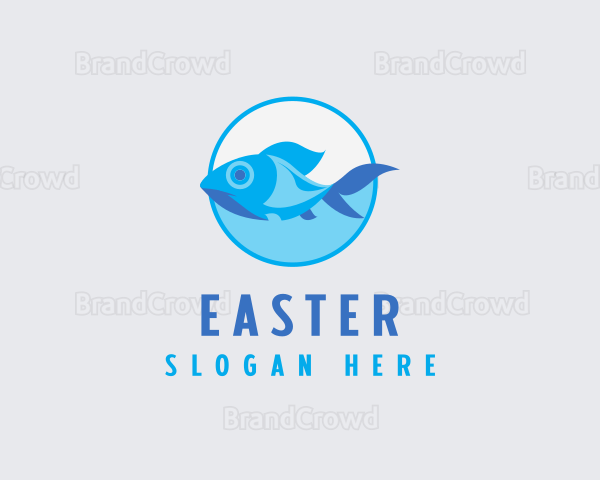 Swimming Aquarium Fish Logo