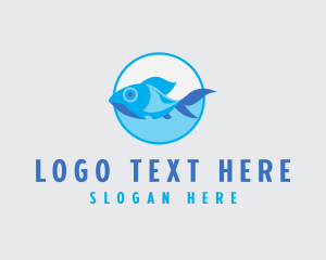 Cutout - Swimming Aquarium Fish logo design