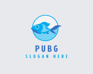 Swimming Aquarium Fish Logo