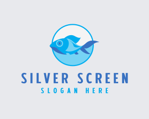 Fish - Swimming Aquarium Fish logo design