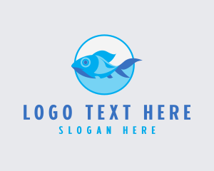 Aqua - Swimming Aquarium Fish logo design