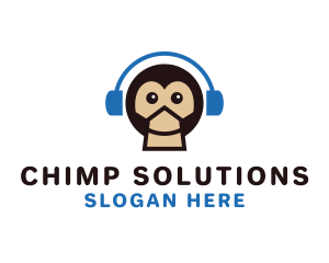 Monkey Music Headphones logo design