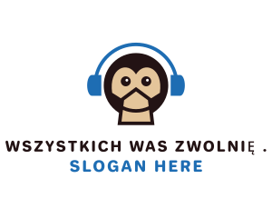 Monkey Music Headphones logo design