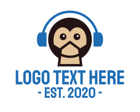 Headphones - Monkey DJ Music Headphones logo design