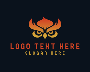 Predator - Owl Flame Eye logo design
