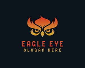 Owl Flame Eye logo design