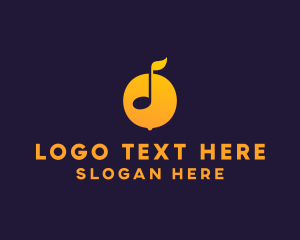 Music Stream - Lemon Music Note logo design