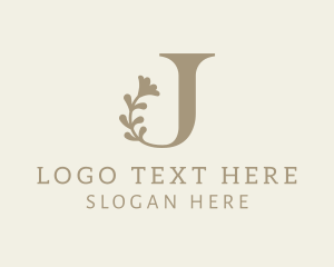 Candles - Flower Blossom Letter J logo design
