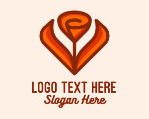 Flower Farm - Orange Tulip Flower logo design