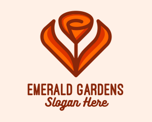 Orange Tulip Flower  logo design