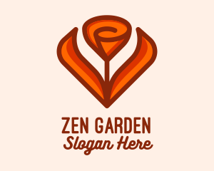 Orange Tulip Flower  logo design