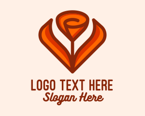 Floral Design - Orange Tulip Flower logo design