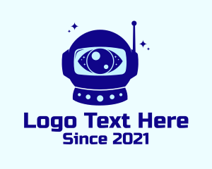 Space Explorer - Astronaut Helmet Eye logo design