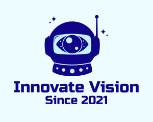 Visionary - Astronaut Helmet Eye logo design