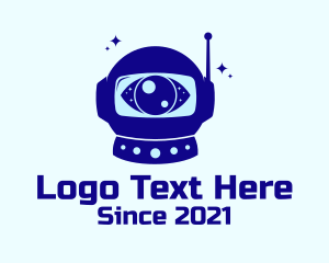 Space Station - Astronaut Helmet Eye logo design