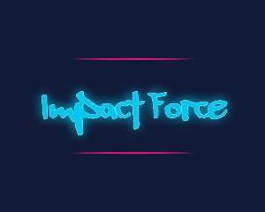 Influence - Graffiti Neon Wordmark logo design