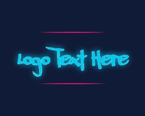 Online - Graffiti Neon Wordmark logo design