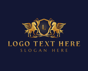 Gold - Premium Pegasus Crest logo design